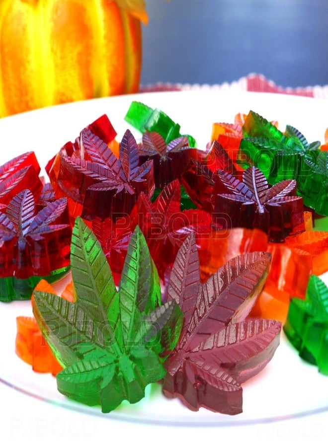 PJ BOLD Marijuana Pot Leaf Silicone Candy Mold Trays for Chocolate Cupcake Toppers Gummies Ice Soap Butter Molds Small Brownies or Party Novelty Gift, 2 Pack - Image 2