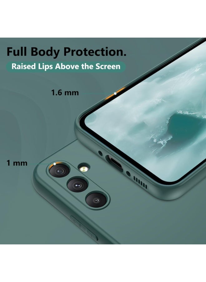 جراب لهاتف سامسونج Galaxy A55 مصنوع من المطاط السائل الهلامي مع بطانة ناعمة من الألياف الدقيقة، غطاء واقٍ صلب مقاوم للصدمات ورفيع لهاتف Samsung Galaxy A55 5G (أخضر) - Image 4