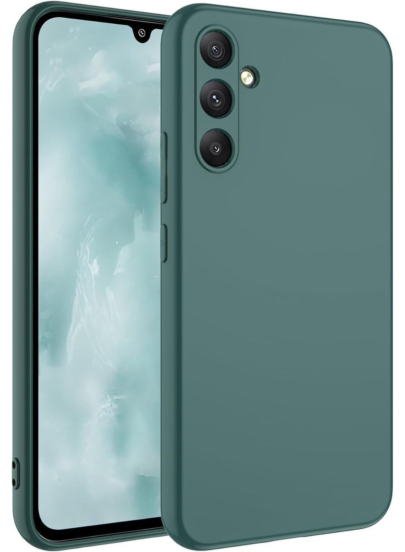 جراب لهاتف سامسونج Galaxy A55 مصنوع من المطاط السائل الهلامي مع بطانة ناعمة من الألياف الدقيقة، غطاء واقٍ صلب مقاوم للصدمات ورفيع لهاتف Samsung Galaxy A55 5G (أخضر) - Image 1