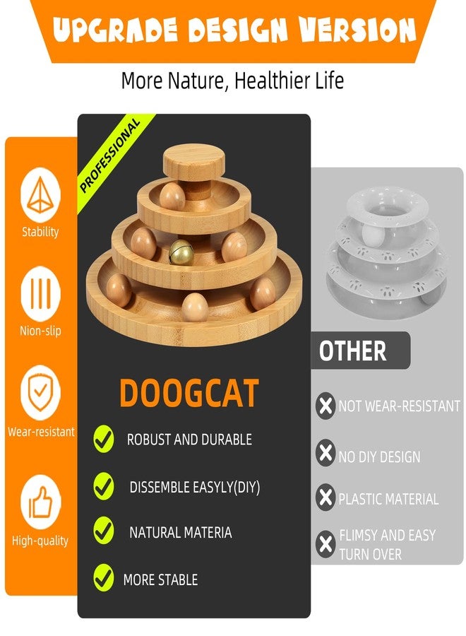 DoogCat Cat Ball Track - 3-Level Cat Ball Tower with 9 Removable Balls for Interactive Play and Mental, Physical Exercise - Large Size - Image 4