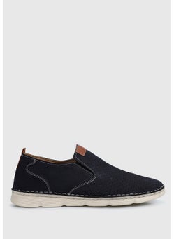 eclipse Navy Blue Leather Men's Shoes  - Image 1