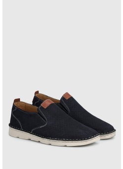 eclipse Navy Blue Leather Men's Shoes  - Image 2
