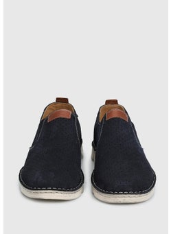 eclipse Navy Blue Leather Men's Shoes  - Image 3