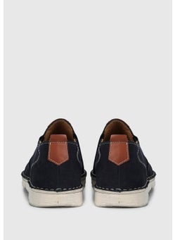 eclipse Navy Blue Leather Men's Shoes  - Image 4