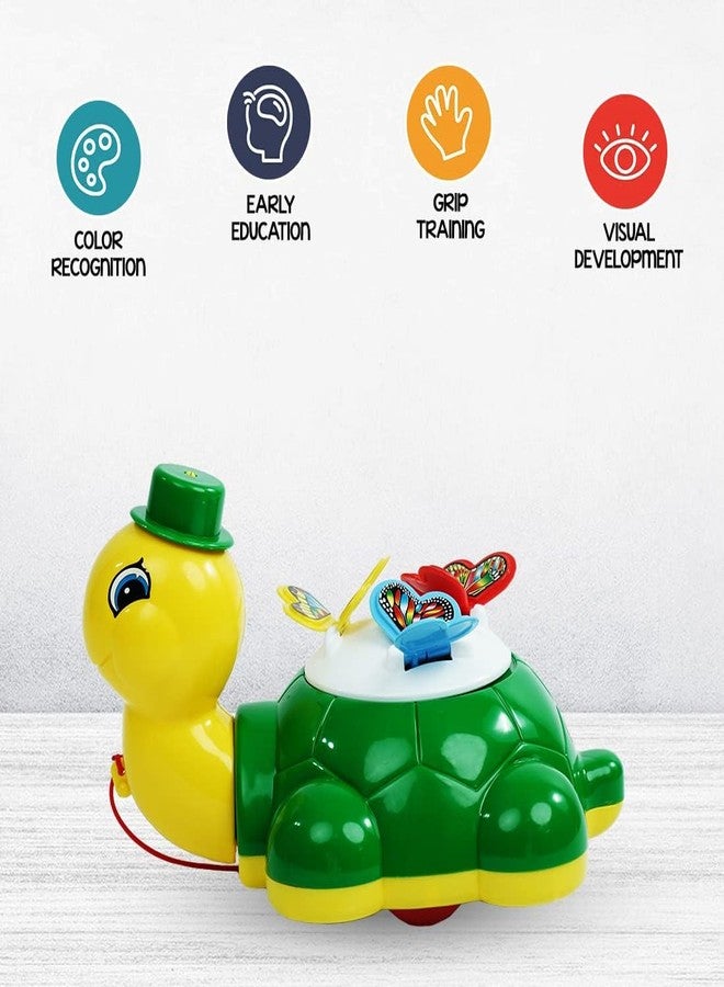 TOYIQ Turtle Butterfly Pull Along Toy for Ages 1 Year and Above Infants, Toddlers, and Preschool Babies| Multicolor - Image 4
