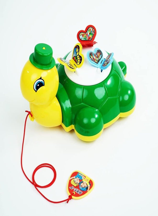 TOYIQ Turtle Butterfly Pull Along Toy for Ages 1 Year and Above Infants, Toddlers, and Preschool Babies| Multicolor - Image 1