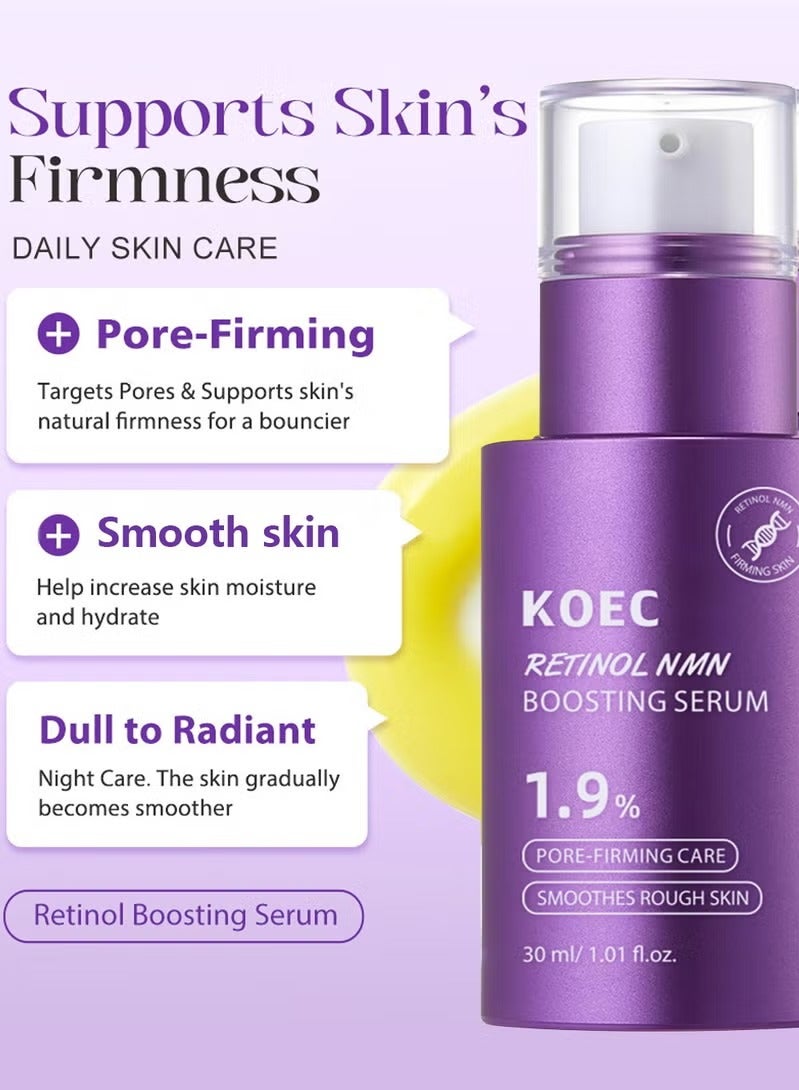 KOEC 1.9% Retinol Lifting Wrinking Treatment Serum with Peptides, Vitamin C & Licorice Extract, Anti-Aging & Wrinkles, 30ml - Image 2