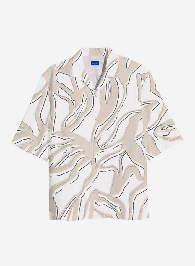 جاك اند جونز Jack & Jones Printed Resort Collar Short Sleeve Shirt