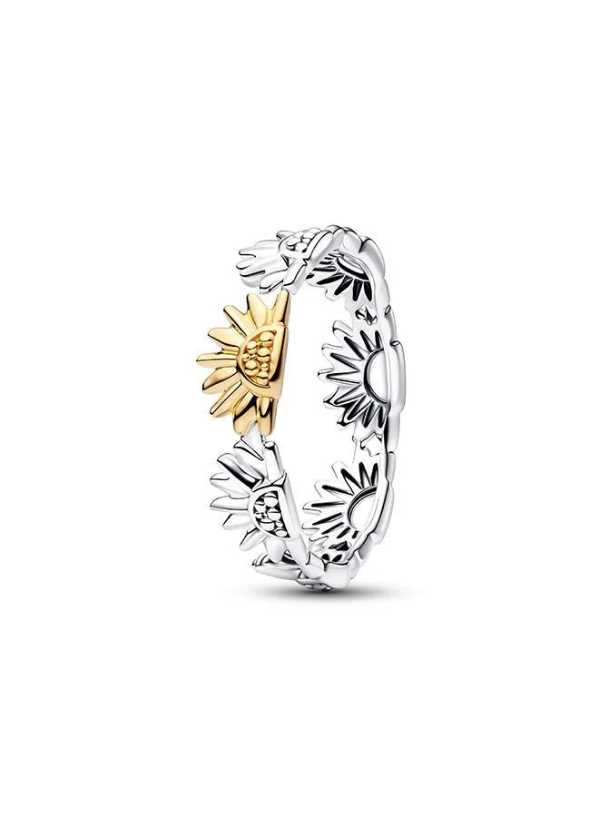 PANDORA Sunflower Two-Tone Band Ring