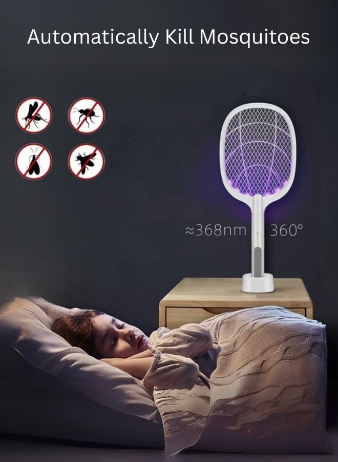 Rechargeable Mosquito Bat Zapper with USB Cable and Stand - Image 3