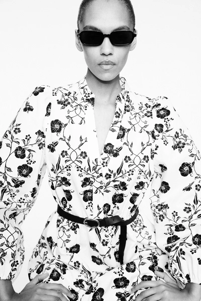 H&M Belted bubble-hem dress