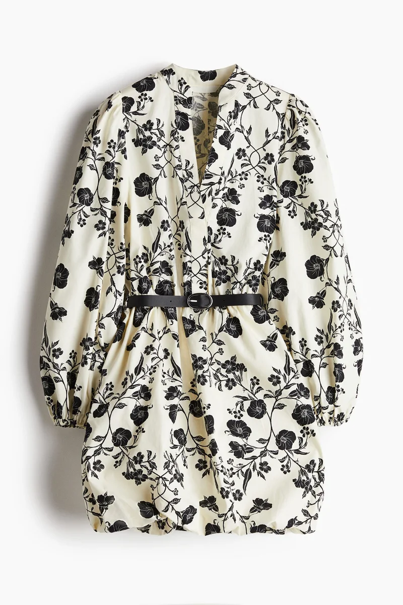 H&M Belted bubble-hem dress