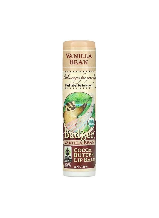 Badger Company Cocoa Butter Lip Balm Vanilla Bean 0.25 oz 7 g  - Image 1