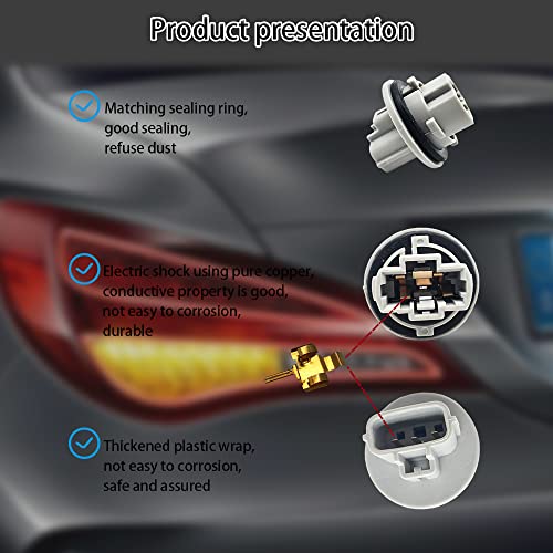 Middrivr 2PCS Front Turn Signal Light Bulb Plug Socket, Turn Signal Bulb Socket Replacement 90075-60060, Socket Plug Turn Signal Assembly Compatible with Toyota 4Runner Tundra Tacoma Sequoia Venza - Image 4