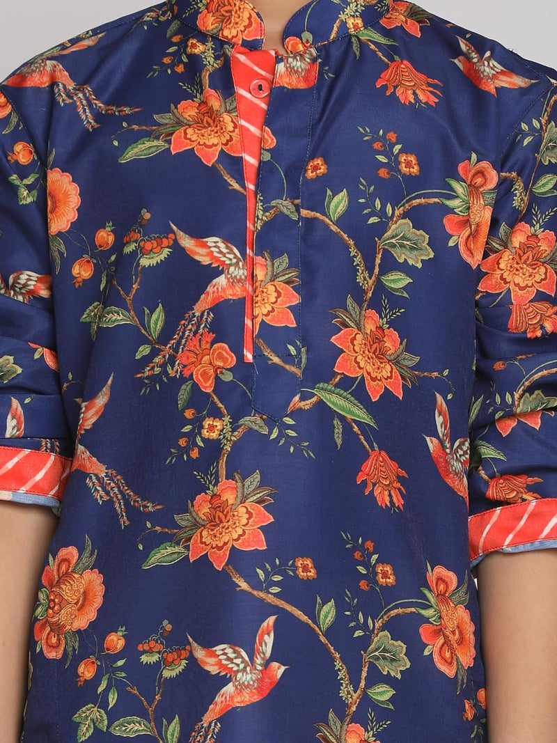 VASTRAMAY Boys’ Muslin Kurta Set for Janmashtami, Diwali Ethnic Wear with Digital Print | Festive & Wedding Ethnic Wear (VASBK109nBVPCR_28) - Image 4