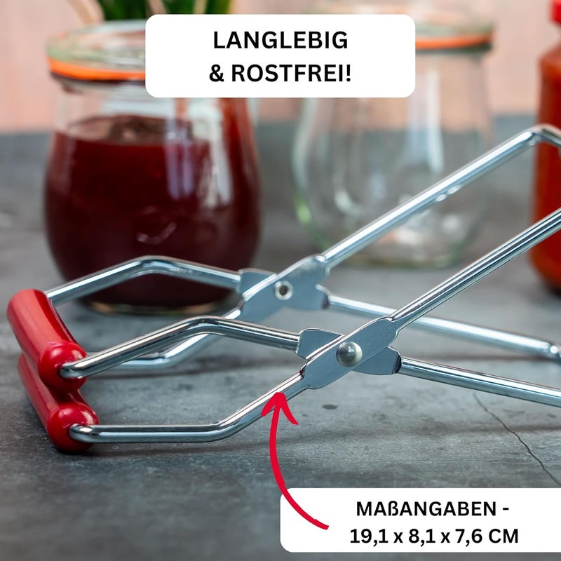 Westmark 10532270 Preserving Jar Lifter, for Glass Diameter up to 18 cm, Chrome-Plated Steel/Plastic, Silver/Red - Image 4