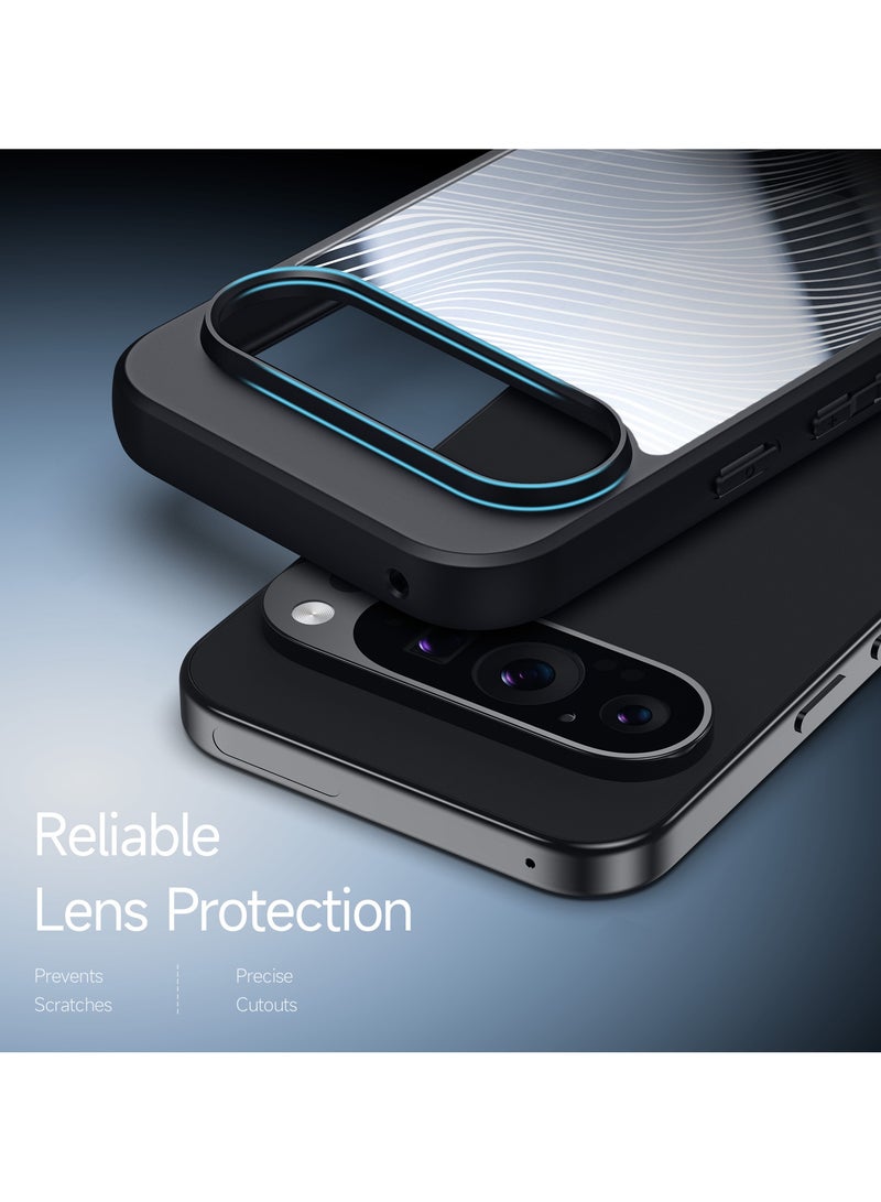 دوكس دوتشيز ايمو جراب لموبايل جوجل بكسيل 9/9 برو جراب نحيف وشفاف مطفي مصنع من البولي يوريثين الحراري بولي كربونات البولي بروبلين سيليكون - اسود - Image 4