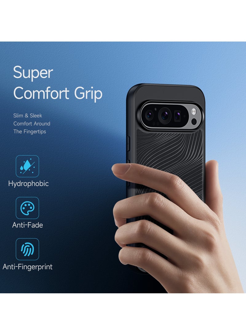 دوكس دوتشيز ايمو جراب لموبايل جوجل بكسيل 9/9 برو جراب نحيف وشفاف مطفي مصنع من البولي يوريثين الحراري بولي كربونات البولي بروبلين سيليكون - اسود - Image 3