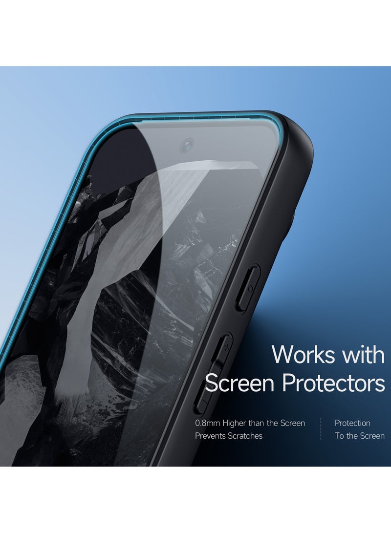 دوكس دوتشيز ايمو جراب لموبايل جوجل بكسيل 9/9 برو جراب نحيف وشفاف مطفي مصنع من البولي يوريثين الحراري بولي كربونات البولي بروبلين سيليكون - اسود - Image 5