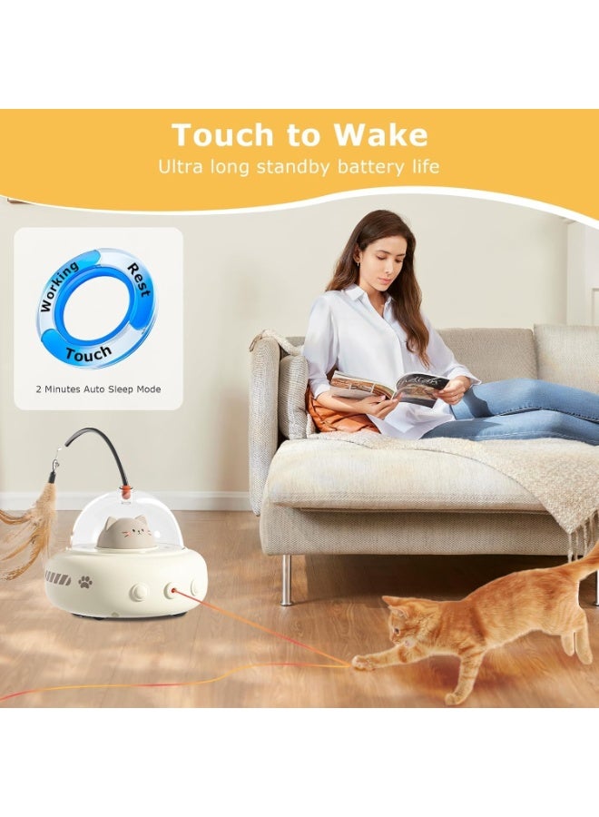 M.A&F's Interactive Cat Toys for Indoor Pet, Automatic Cat Toys with Feather, USB Rechargeable, Fun Exercise & Play, Perfect Pet Gift - Image 2