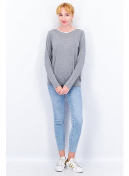 ESPRIT Women Boat Neck Knitted Sweater, Grey  - Image 3