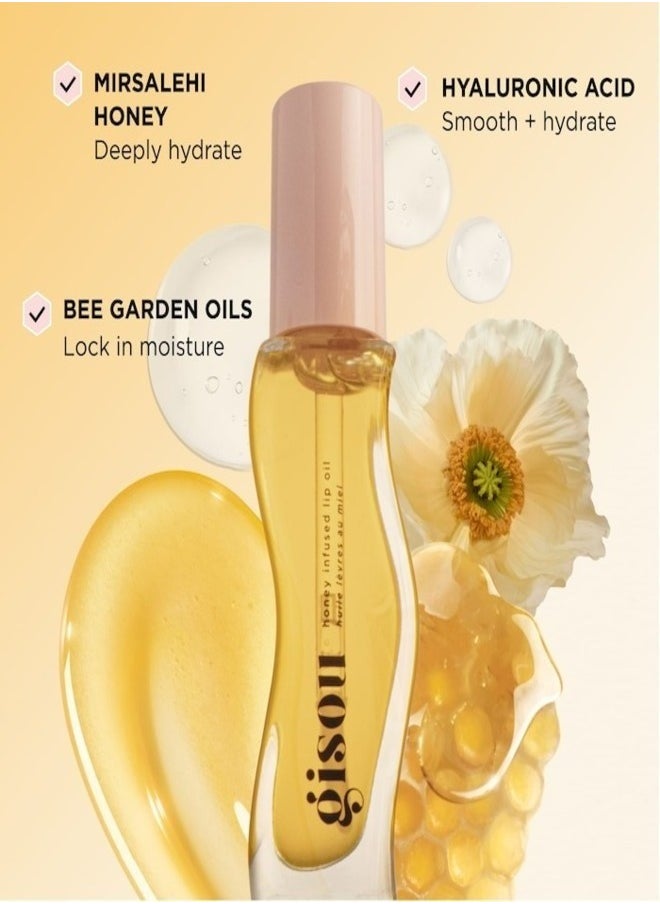 جيسو Gisou Honey Honey Oil Honey Gold - توهج ذهبي واضح ، معالجة شفة مرطبة ومغذية (0.27 أوقية / 8 مل)  - Image 2