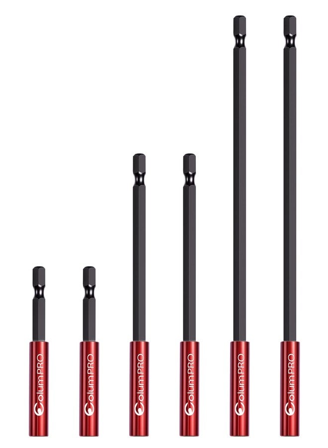 ColumPRO 6PCS Strong Magnetic Drill Bit Extension Holder for Impact Driver,1/4" Hex Shank S2 Steel Magnetic Screwdriver Extension,Straight Without Bending Drill Bit Extender,2, 4, 6-inch Extensions - Image 1
