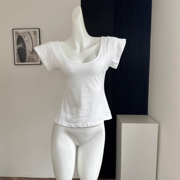 Women's Petite Slim Fit Short Sleeve Scoop Neck T-Shirt - Image 2