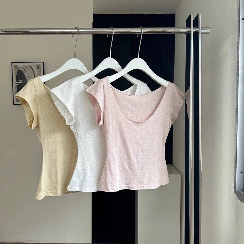 Women's Petite Slim Fit Short Sleeve Scoop Neck T-Shirt - Image 1