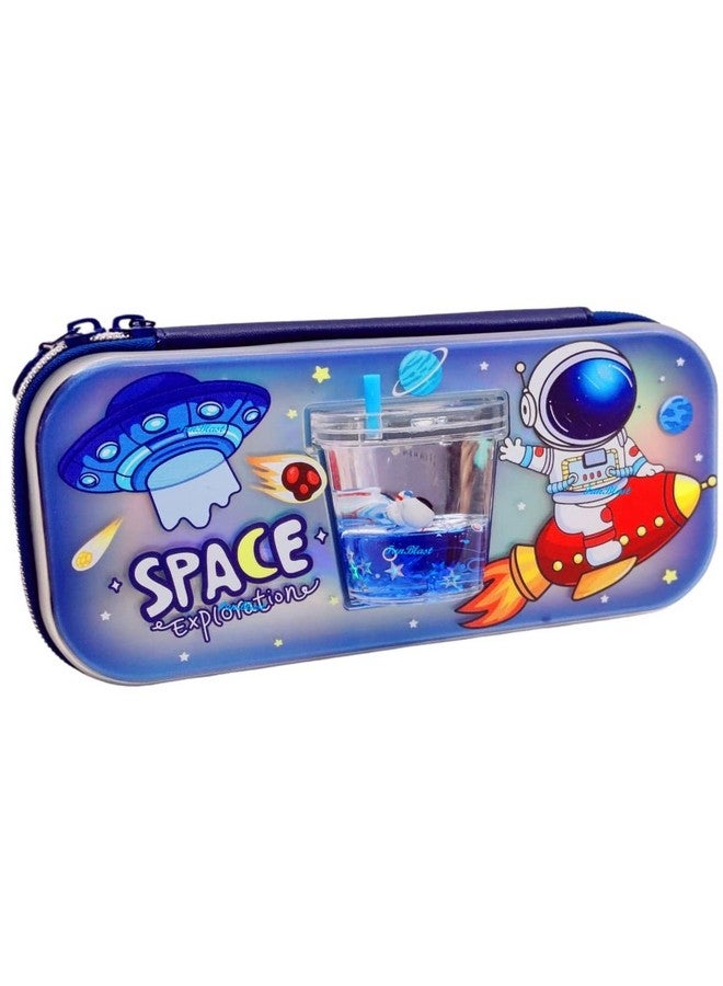 FunBlast Pencil Pouch for Kids - Pencil Box for Boys, Pen & Pencil Pouch Bag, Multi-Purpose Zipper Pencil Case with Glitter Flow, Stationary Organizer for Kids, Stylish Pencil Pouch (Space) - Image 1