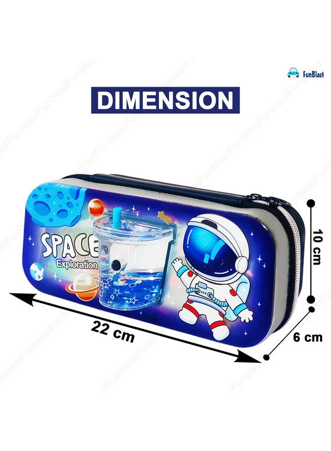 FunBlast Pencil Pouch for Kids - Pencil Box for Boys, Pen & Pencil Pouch Bag, Multi-Purpose Zipper Pencil Case with Glitter Flow, Stationary Organizer for Kids, Stylish Pencil Pouch (Space) - Image 2