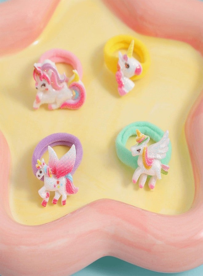 squishy 5Pcs Hair Accessories for Kids Girls, Unicorn Hair Ties, Cute Hairbands for Girls, Unicorn Gifts for Girls, Birthday Party, Daily, School Activities - Image 5