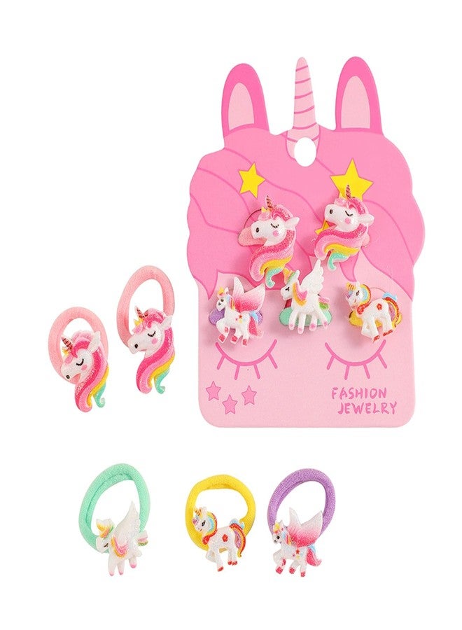 squishy 5Pcs Hair Accessories for Kids Girls, Unicorn Hair Ties, Cute Hairbands for Girls, Unicorn Gifts for Girls, Birthday Party, Daily, School Activities - Image 4