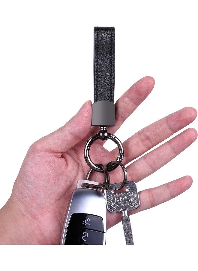 Wisdompro Genuine Leather Car Keychain, Universal Key Fob Keychain Leather Key Chain Holder for Men and Women - Image 4