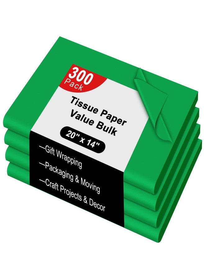 AORZIT 300 Sheets Green Tissue Paper Bulk 20" x 14" Large Wrapping Paper for Gift Bags Bulk Green Tissue for Storage Gift Wrapping Clothes Packaging Moving Supplies St.Patrick's Day Party Decor - Image 1