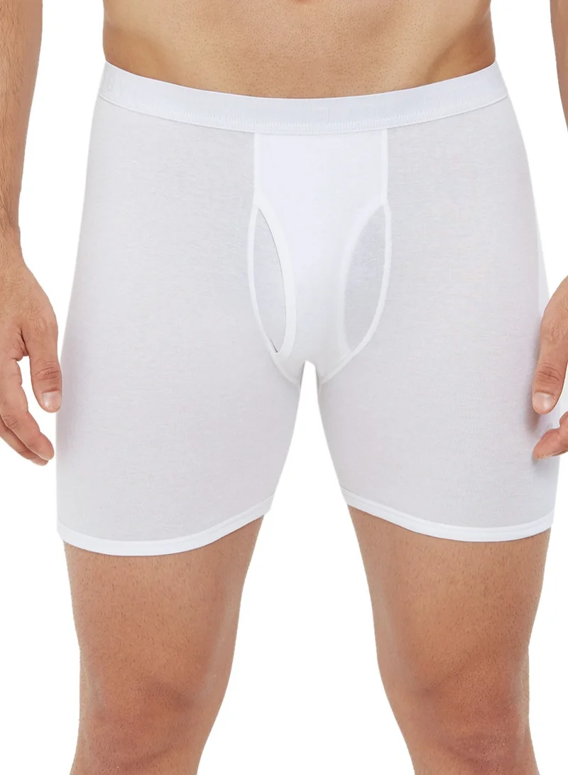 BYC MEN'S AEROCOOL BOXER BRIEF SHORTS (PACK OF 3) - WHITE