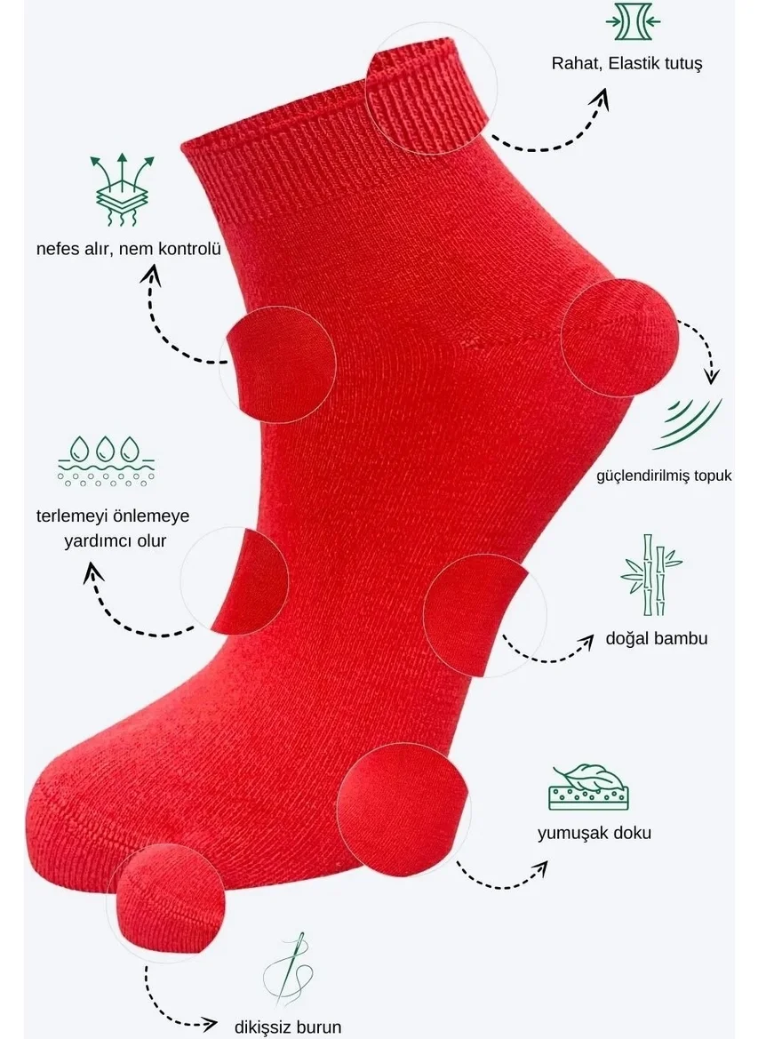 Kral Socks Women's Quality Bamboo Booties Socks (5 Pieces) Seamless Invisible Perfumed Short Model Socks