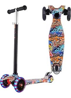 Generic VERSCOS Kids Scooter 3 Wheel Mini Adjustable Kick Scooter with LED Light Up Wheels(Colorful) 