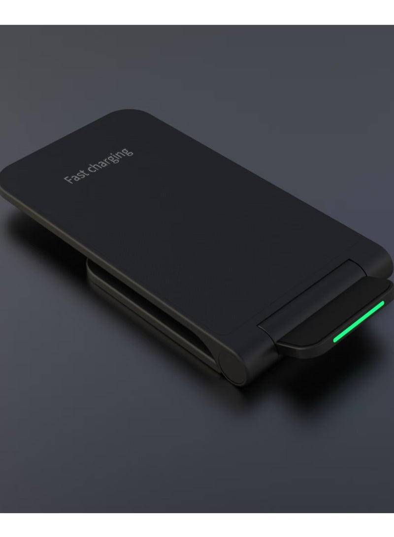 general Vertical Wireless Charger Foldable Phone Desktop Stand for iPhone Samsung Huawei 15W Fast Charging - Image 2