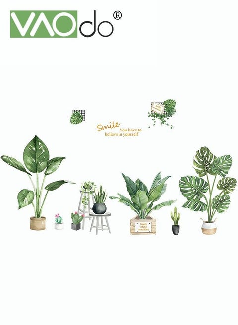 Printed Wall Sticker Green Plant Wall Decoration Sticker Home Decoration Waterproof Pvc Material Suitable For Smooth Wall Glass And Ceramic Tiles