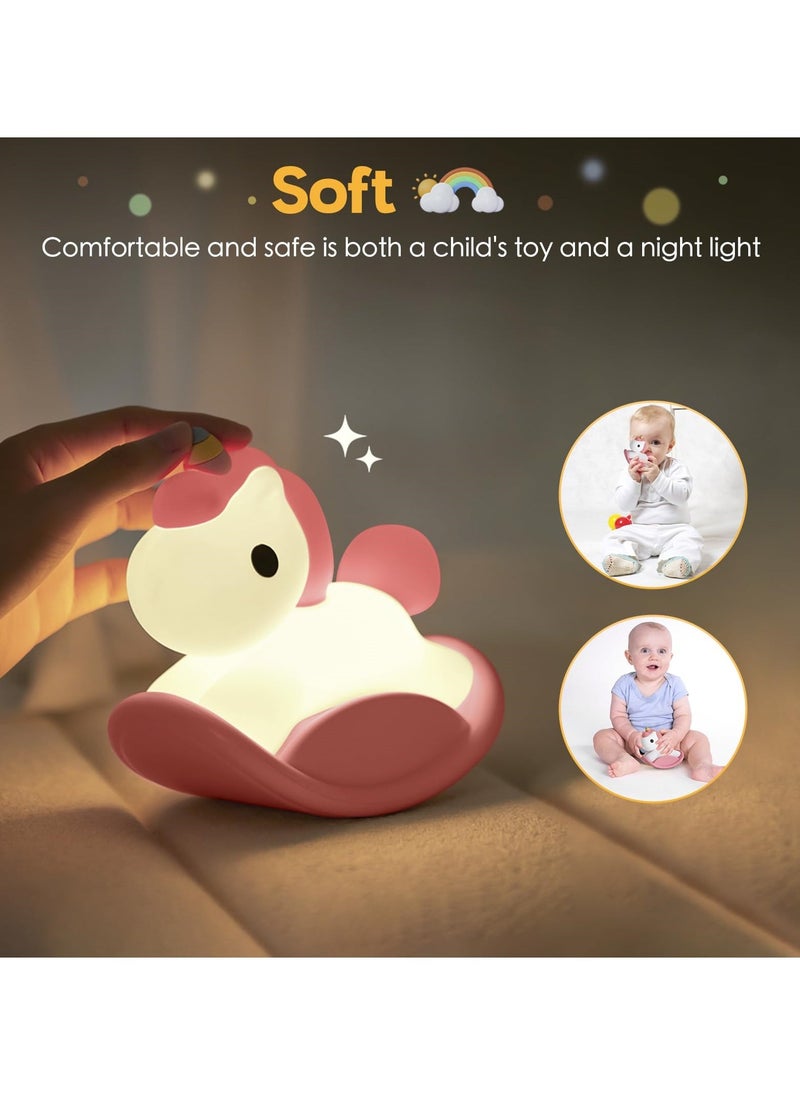 Generic - Unicorn Night Light for Kids, USB Charging, Touch Control, Dimmable Baby Light, Cute Silicone Nursery Night Lamp, Ideal Gift for Girls and Boys - Image 1