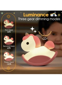 Generic Unicorn Night Light for Kids, USB Charging, Touch Control, Dimmable Baby Light, Cute Silicone Nursery Night Lamp, Ideal Gift for Girls and Boys  - Image 2