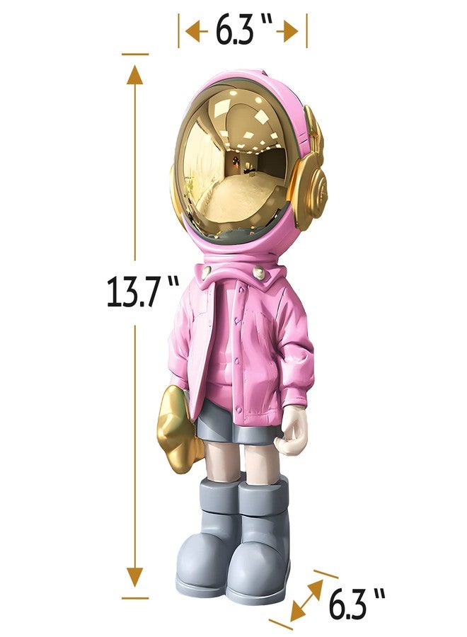 EZ4ENCE Astronaut Statues Spaceman Sculpture Modern Arts Gifts Pink Figurine Ornament Room Decor for Men,Home and Crafts Desktop Accessories Tabletop Decoration, Living Room, Office, Bookshelf… - Image 5