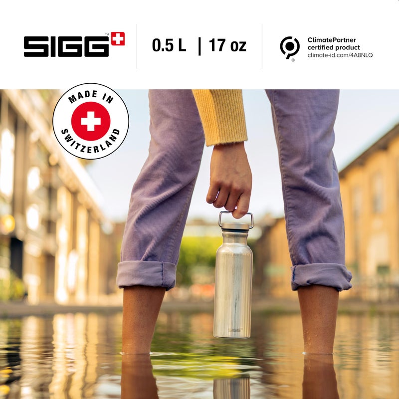 Sigg - Cooper Aluminum Water Bottle - Original Silver - With Screw Cap - Leakproof - Lightweight - BPA Free - 17 Oz - Image 2