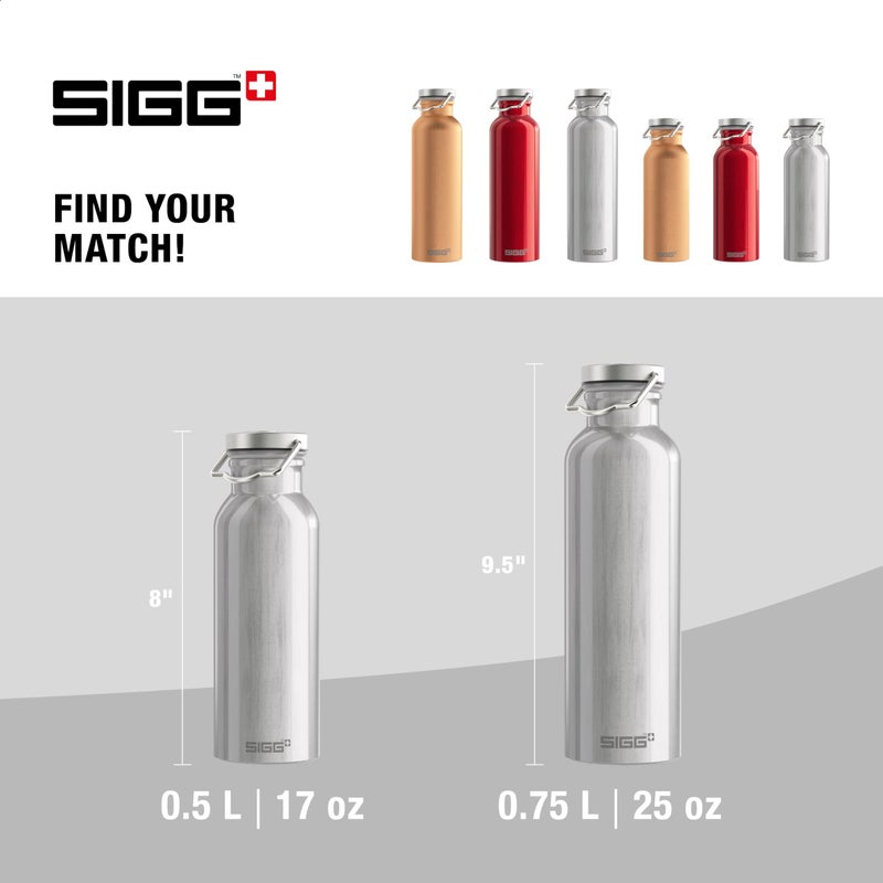 Sigg - Cooper Aluminum Water Bottle - Original Silver - With Screw Cap - Leakproof - Lightweight - BPA Free - 17 Oz - Image 5