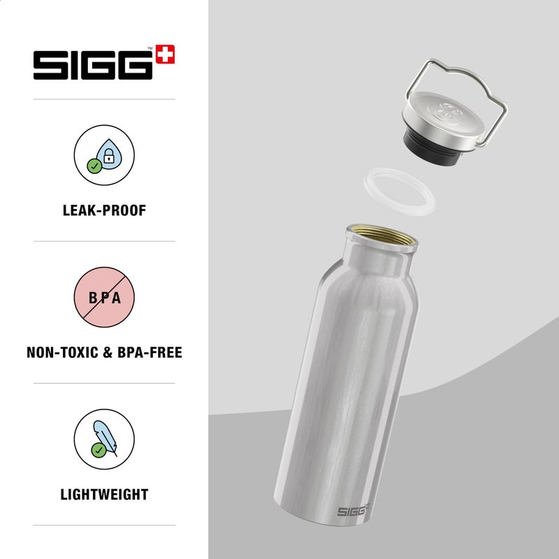 Sigg - Cooper Aluminum Water Bottle - Original Silver - With Screw Cap - Leakproof - Lightweight - BPA Free - 17 Oz - Image 3