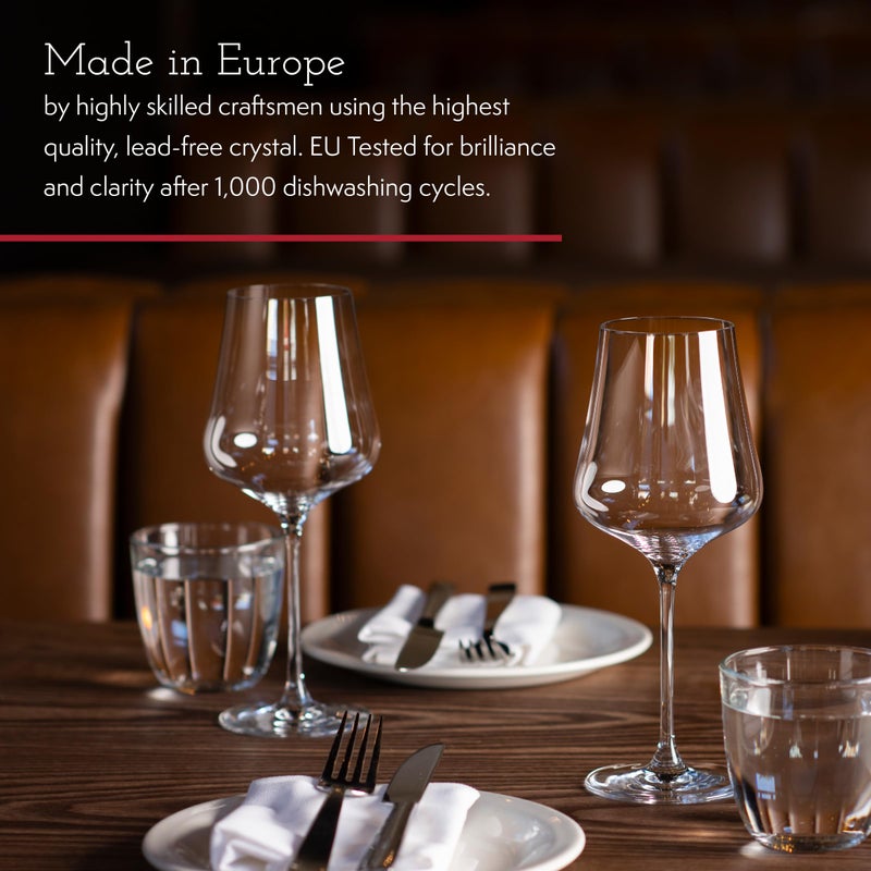GabrielGlas كؤوس النبيذ كريستال غابرييل-غلاس، مجموعة من 6 مع علبة هدايا - كؤوس نبيذ عالمية متميزة للنبيذ الأحمر والأبيض - آمنة للغسل في غسالة الصحون، خالية من الرصاص، 16 أونصة - Image 4