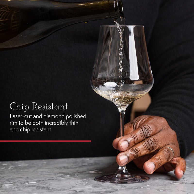 GabrielGlas كؤوس النبيذ كريستال غابرييل-غلاس، مجموعة من 6 مع علبة هدايا - كؤوس نبيذ عالمية متميزة للنبيذ الأحمر والأبيض - آمنة للغسل في غسالة الصحون، خالية من الرصاص، 16 أونصة - Image 5