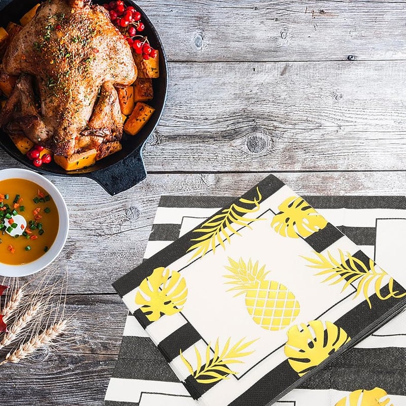 Elegant Gold Foil Disposable Dinner Napkins 40pcs for Wedding Birthday Party Table Decoration - Image 5