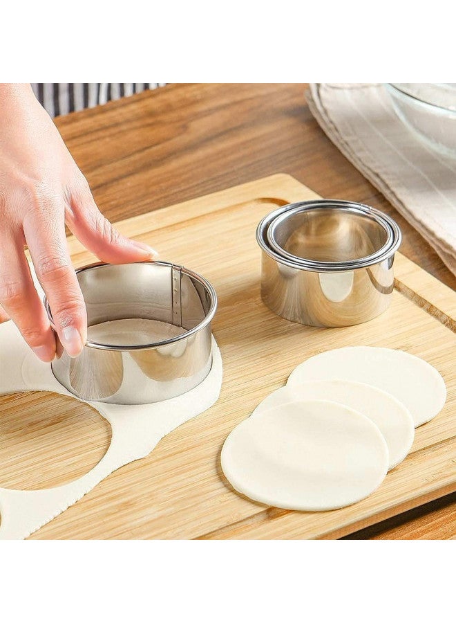 HULISEN Stainless Steel Round Cookie Biscuit Cutter Set, 11 Circle Donut Doughnut Cutter, Baking Ring Molds for Mini Cake, Scone, Pastry, Cooking, Gift Package